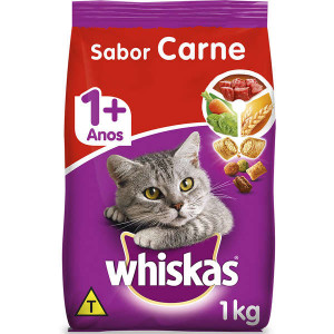 Ração Whiskas Carne para Gatos Adultos - 1kg/3kg/10,1kg